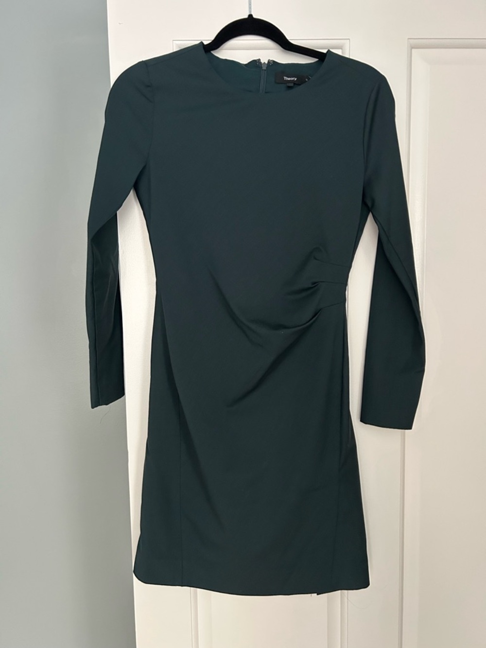 Theory Dark Green Long Sleeve Sheath Dress